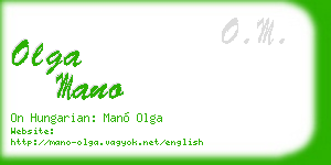olga mano business card