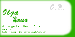 olga mano business card